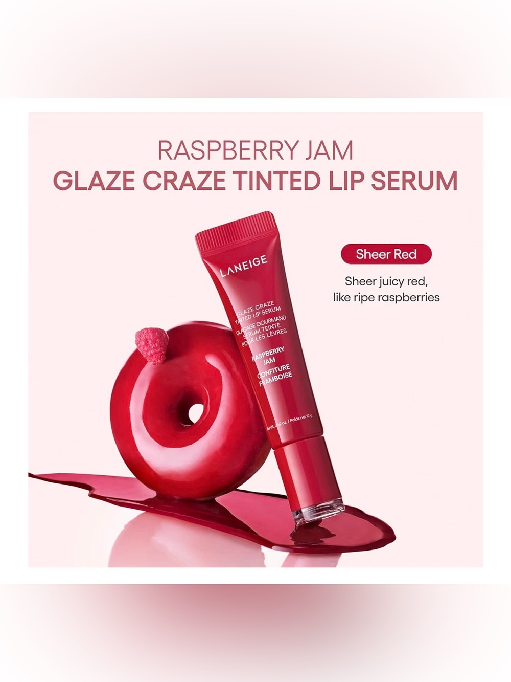Laneige Glaze Craze Raspberry Jam Tinted Lip Serum